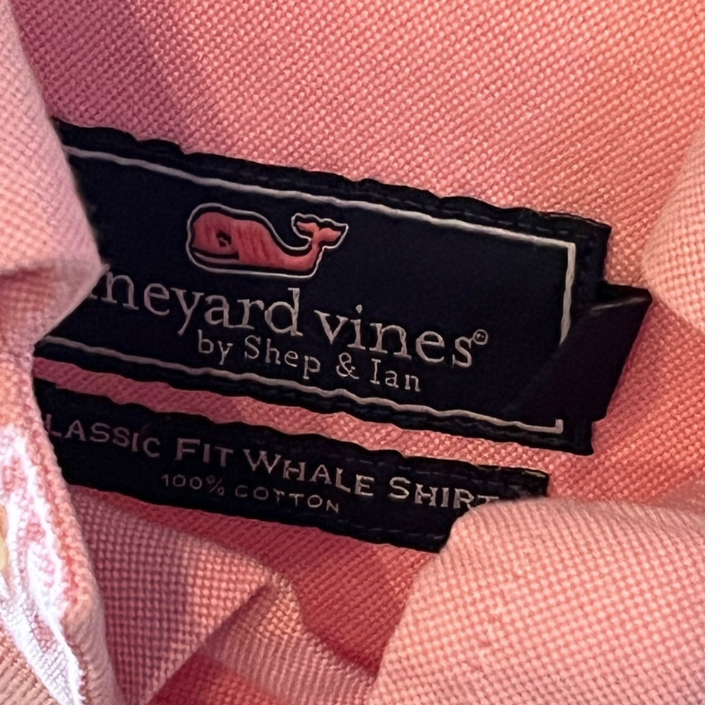 2/$35 Vineyard Vines by Shep & Ian Pink Button-Down Oxford Shirt M Medium - Picture 4 of 7